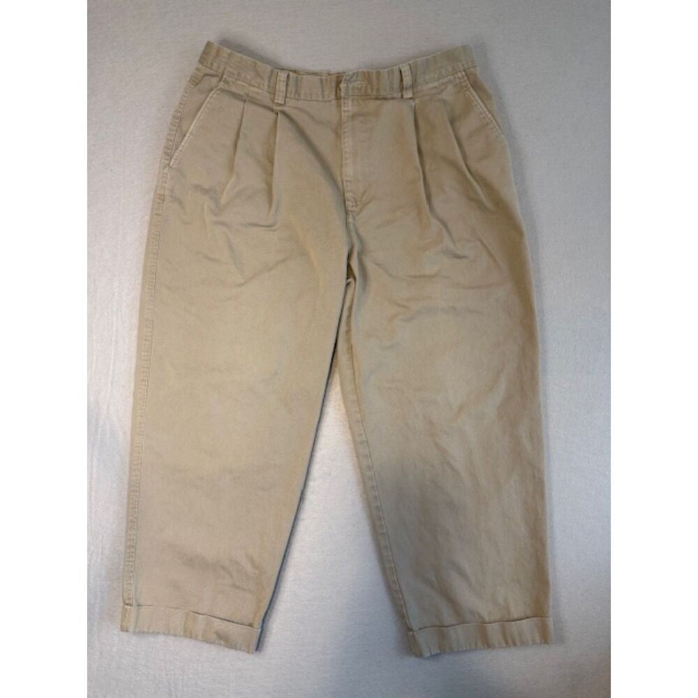Vintage Gap Men's Size 38x30 Relaxed Fit Pleated and Cuffed Khaki Pants